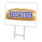 Signmission Sandwiches Yard Sign & Stake outdoor plastic coroplast window, C-1216 Sandwiches C-1216 Sandwiches - alternate 1